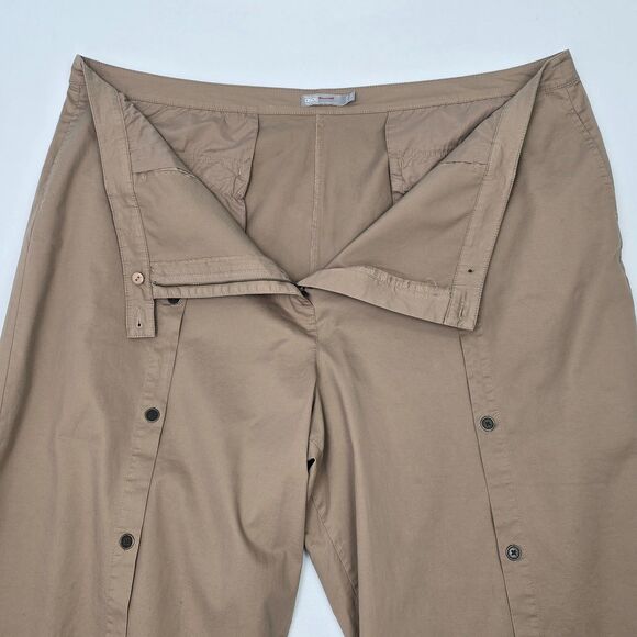 ASOS Design Curve Women’s Size 24 Tan Wide Button Leg Stretch Cotton Ankle Pants - Picture 4 of 15